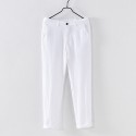 Men's linen casual pants Summer loose straight pants Youth breathable beach pants Men 