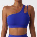 Slant shoulder shock-absorbing yoga bra with cloud feel and beautiful back, sports bra with irregular shoulder straps, running and fitness vest top 