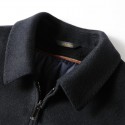 Men's jacket with mulberry silk and wool collar, suitable for middle-aged business, detachable, pure wool inner lining, thick jacket 