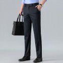 Men's casual pants are fashionable, versatile, slim fit, straight tube, middle-aged and trendy men's pants