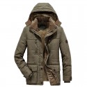 Cotton jacket men's winter new style with added velvet and thickened warm cotton jacket long jacket cotton jacket