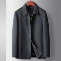 Men's jacket, autumn and winter cashmere double-sided woolen coat, middle-aged and young business detachable goose down inner lining, wool warm jacket 