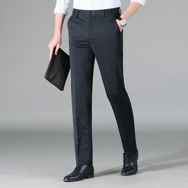 Men's casual pants are fashionable, business versatile, straight tube, middle-aged, comfortable, men's casual pants