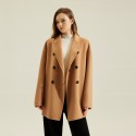 Autumn and winter coat woolen coat double-sided cashmere coat temperament casual double breasted coat for women