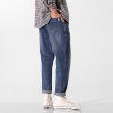 Jeans, loose, oversized, casual, stretchy, British trend, small leg denim pants for men