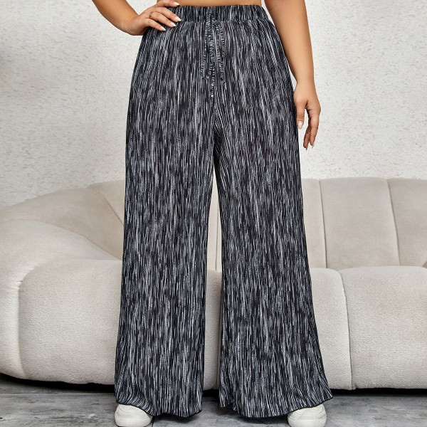 High waisted wide leg pants, loose and thin straight cut tie dye pants