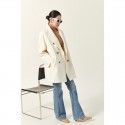 Coat short woolen jacket suit collar women's single-sided woolen high count cotton wool 