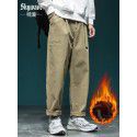 Khaki casual pants men's loose fit plus size straight leg work pants autumn men's sports pants 