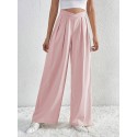 Women's commuting style pleated casual wide leg pants loose pants 