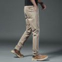 High end men's casual pants, spring and autumn loose straight leg business trousers, men's autumn long pants, khaki color 