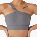 Spring and summer one shoulder yoga bra integrated back sports bra for women wearing fitness yoga clothes 