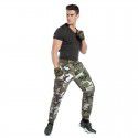 Men's camouflage work pants straight leg casual pants with multiple pockets, washed pants