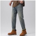 Retro jeans men's straight leg loose high street heavy-duty washed pants men's spring and summer versatile pants