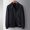 Men's jacket wool collar workwear short jacket light luxury casual double-sided woolen coat trendy 