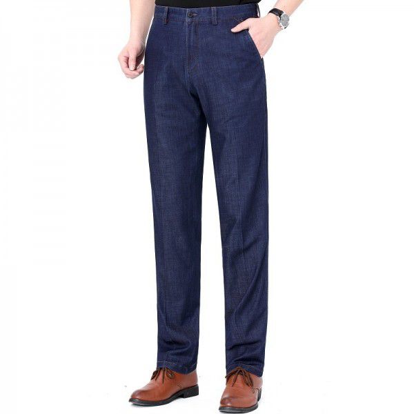 Men's jeans, business casual straight leg fashion versatile, middle-aged men's pants