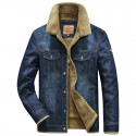 Winter denim jacket style men's denim jacket fashion casual large plush jacket cotton jacket 