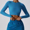 Leisure running sports T-shirt long sleeved fitness suit quick drying slimming thin and light long sleeved yoga suit top 