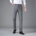 Men's casual pants brand, no perm middle-aged dad outfit, versatile straight leg elastic pants