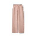 Double sided woolen high waisted straight leg casual pants, lightweight mulberry silk temperament pants, versatile for commuting