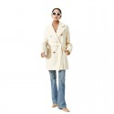 Coat short woolen jacket suit collar women's single-sided woolen high count cotton wool 