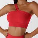 Spring and summer one shoulder yoga bra integrated back sports bra for women wearing fitness yoga clothes 