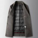 Men's coat, autumn and winter suit collar, double-sided woolen windbreaker, youth business detachable goose down inner lining, wool warm jacket 