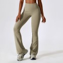 Wide leg, tight fitting, naked feeling, hip lifting yoga bell bottom pants, dance high waisted, slightly flared casual sports pants 