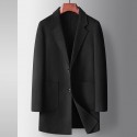 Men's coat for autumn and winter, handmade double-sided woolen coat for middle-aged and young people, business and leisure, warm woolen jacket 