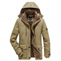 Cotton jacket men's winter new style with added velvet and thickened warm cotton jacket long jacket cotton jacket