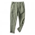 Spring and Autumn Men's Linen Pants Mid Waist Casual Pants Loose Large Breathable Pants 