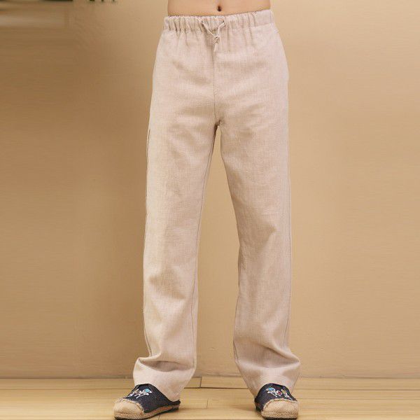 Spring new elastic pants men's business casual pants straight leg 