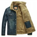 Winter denim jacket style men's denim jacket fashion casual large plush jacket cotton jacket 