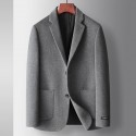 Men's casual suit autumn and winter handmade double-sided woolen single Western medium youth solid color business wool suit jacket 