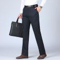 Men's casual pants, fashionable and versatile, slim fit straight leg, middle-aged men's wear, Tencel cotton pants