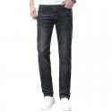 Jeans men's stretch washed straight leg pants, middle-aged men's business casual trend long pants