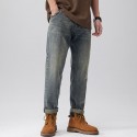 Retro jeans men's straight leg loose high street heavy-duty washed pants men's spring and summer versatile pants