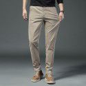 High end men's casual pants, spring and autumn loose straight leg business trousers, men's autumn long pants, khaki color 