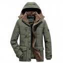 Cotton jacket men's winter new style with added velvet and thickened warm cotton jacket long jacket cotton jacket