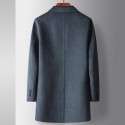 Men's coat for autumn and winter, handmade double-sided woolen coat for middle-aged and young people, business and leisure, warm woolen jacket 