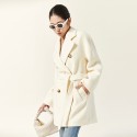 Coat short woolen jacket suit collar women's single-sided woolen high count cotton wool 