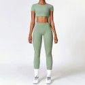 Tight fitting sandblasting yoga suit, quick drying fitness suit, winter outdoor running suit, female 