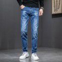 Jeans men's new trend versatile slim fit small feet Korean version elastic casual men's long pants