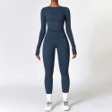 Tight fitting sandblasting yoga suit, quick drying fitness suit, winter outdoor running suit, female 