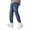 Jeans, loose, oversized, casual, stretchy, British trend, small leg denim pants for men