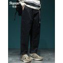 Khaki casual pants men's loose fit plus size straight leg work pants autumn men's sports pants 