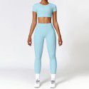 Tight fitting sandblasting yoga suit, quick drying fitness suit, winter outdoor running suit, female 