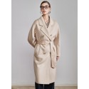 Double sided cashmere coat for women in winter, lace up to show off slimming temperament, woolen coat, medium to long style