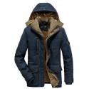 Cotton jacket men's winter new style with added velvet and thickened warm cotton jacket long jacket cotton jacket