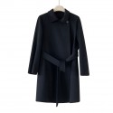 Autumn and winter cashmere coat, double-sided woolen one button coat, casual coat, women's pure woolen coat