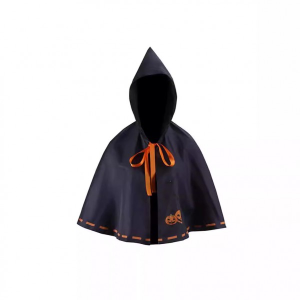 Halloween cosplay medieval hooded cape retro retro print pumpkin bat cape